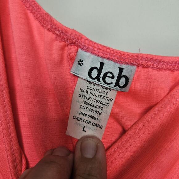 Vtg Y2K 90s Deb Mini Dress Size L One Shoulder Mesh Hot Pink Black Party HOCO - Picture 8 of 11